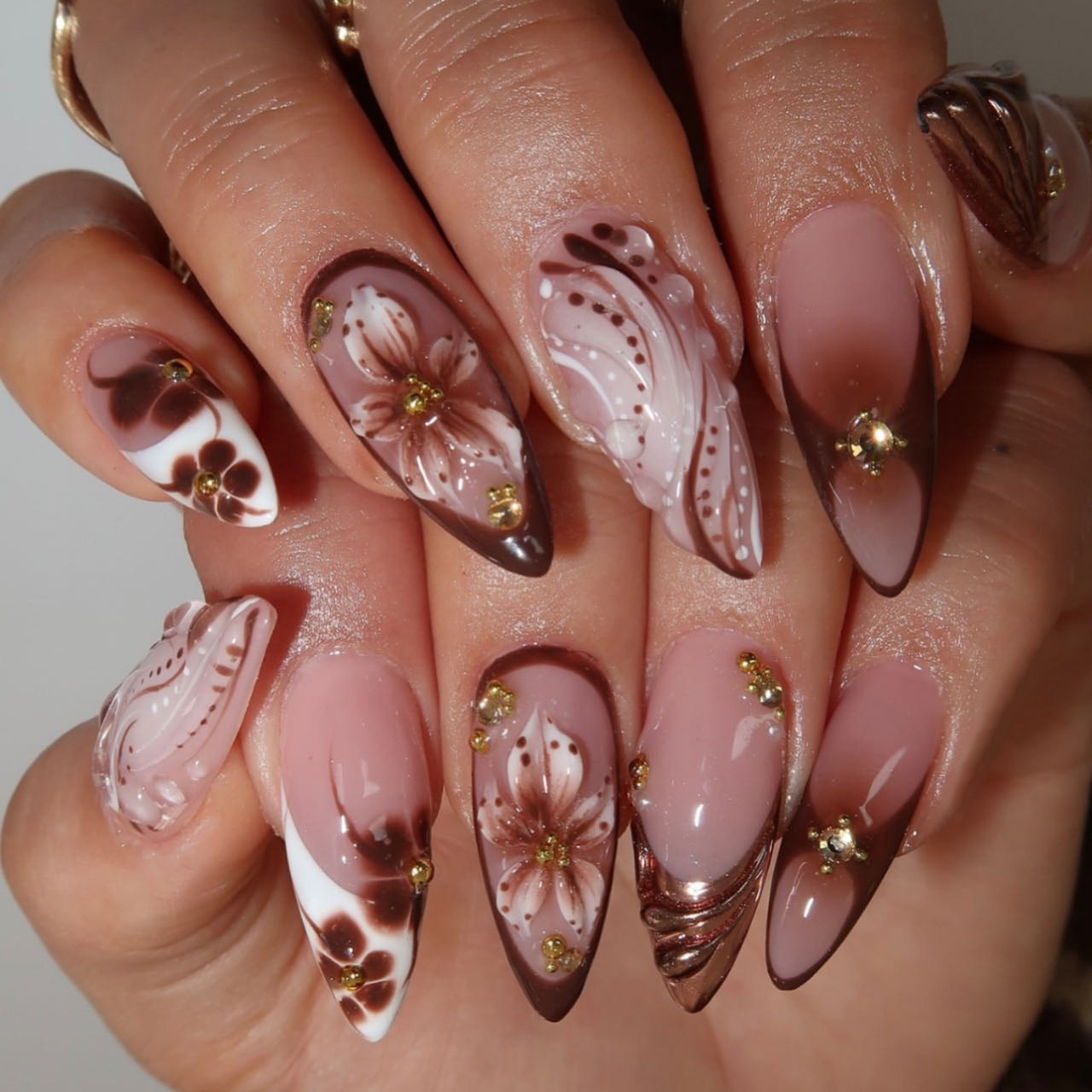 Medium fake nails for women gr - Pressed Flower Art recensione e prezzo