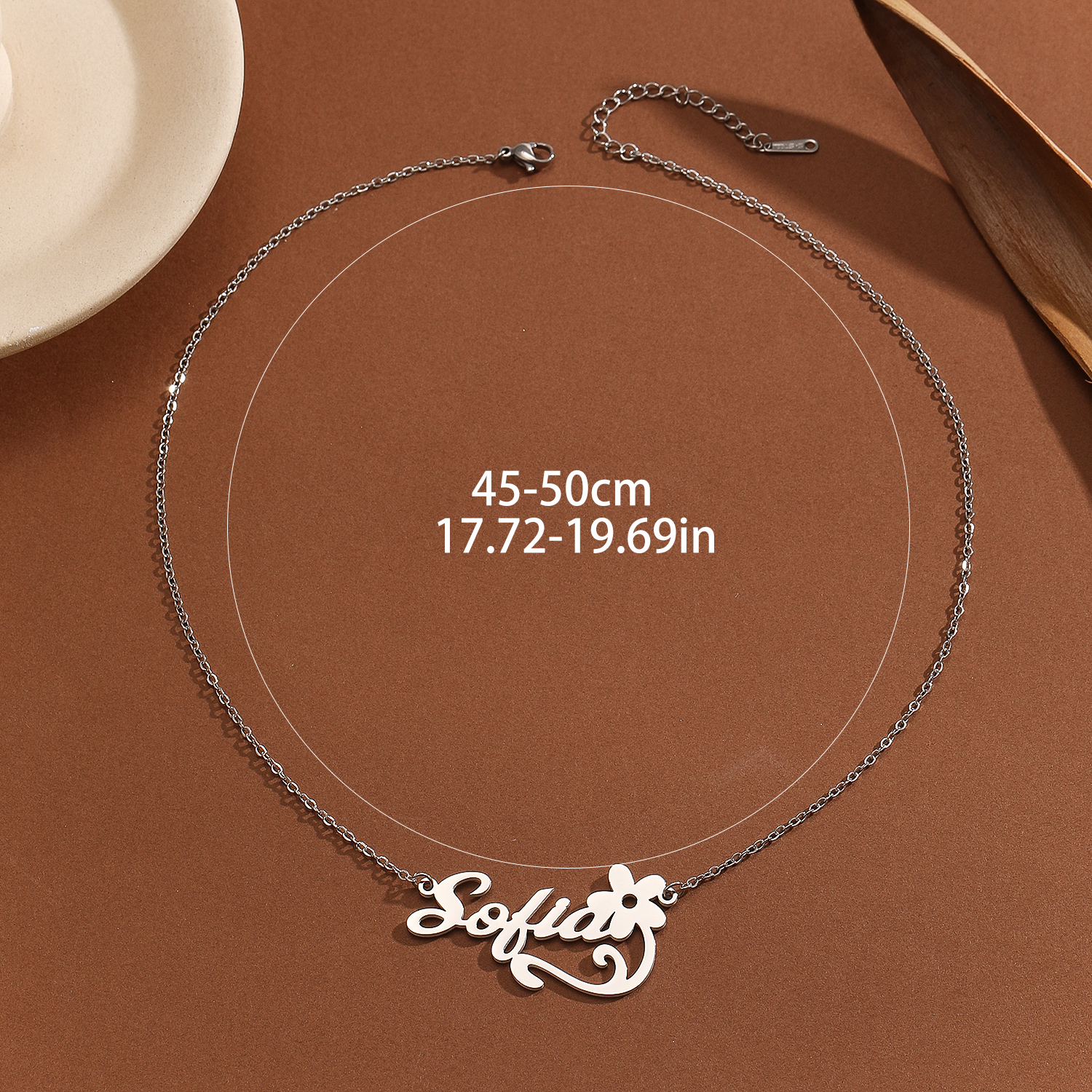 Stainless Steel Flower Letter  - Name Necklace Custom recensione e prezzo