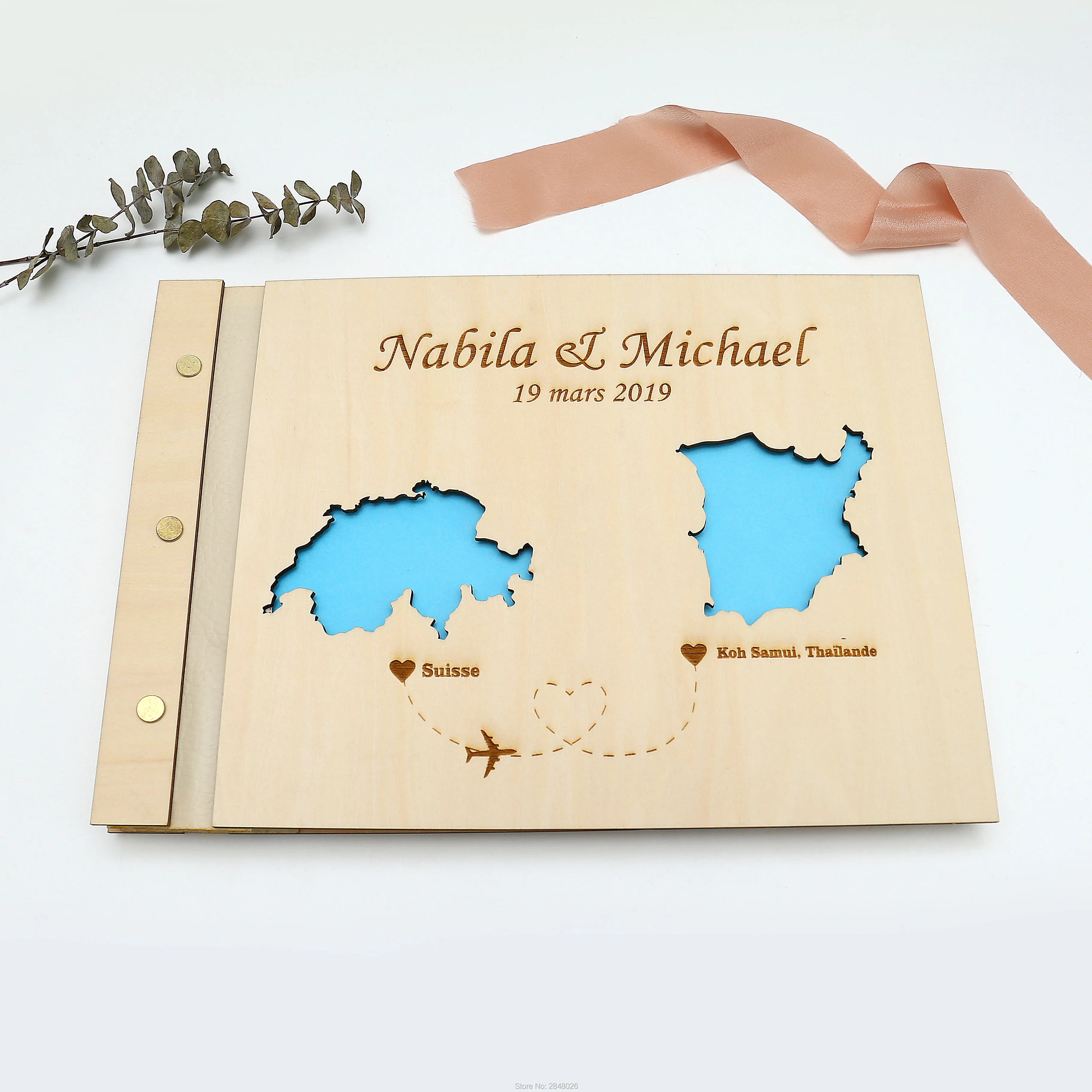Rustic engraved wedding guestb - Custom Star Map recensione e prezzo