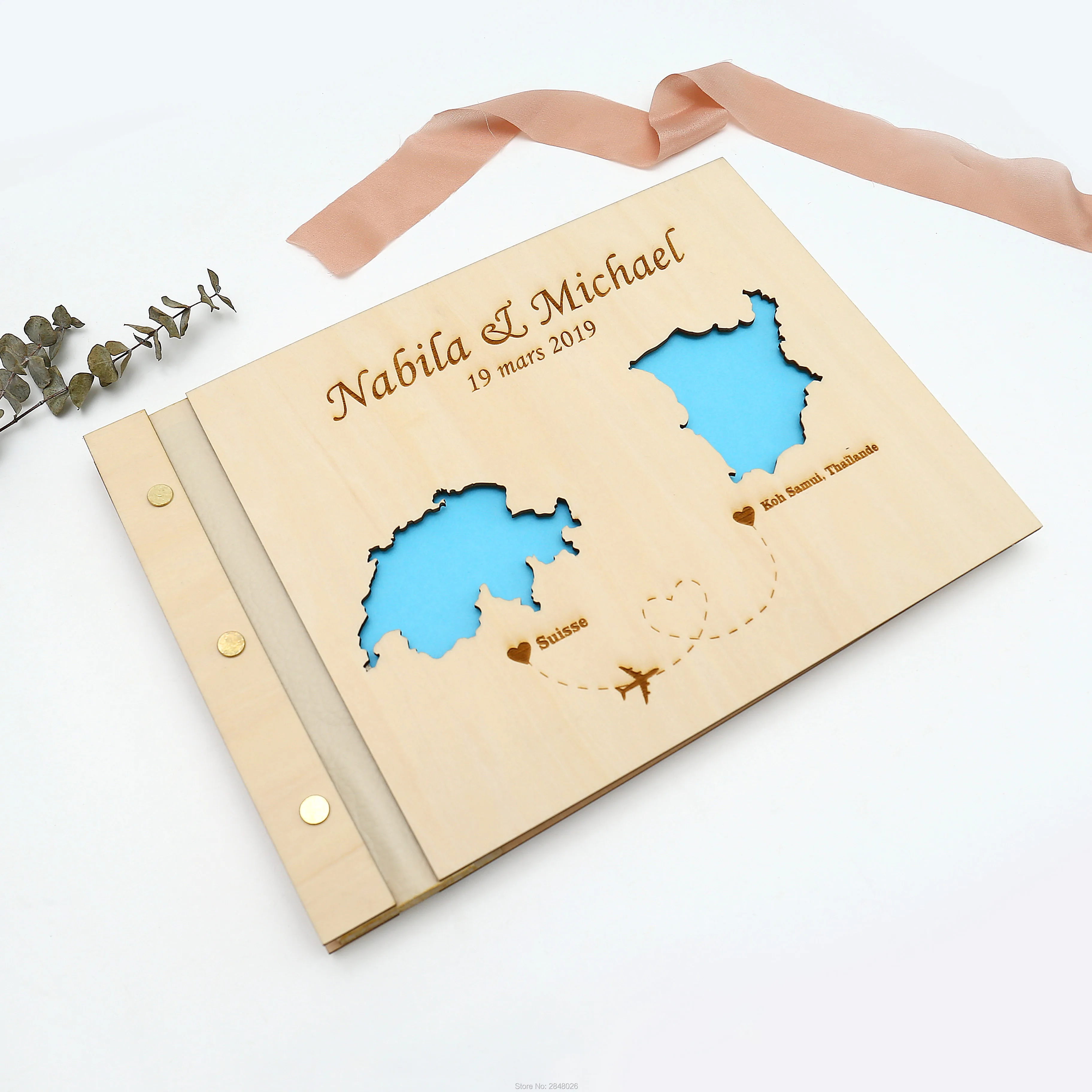 Rustic engraved wedding guestb - Custom Star Map recensione e prezzo