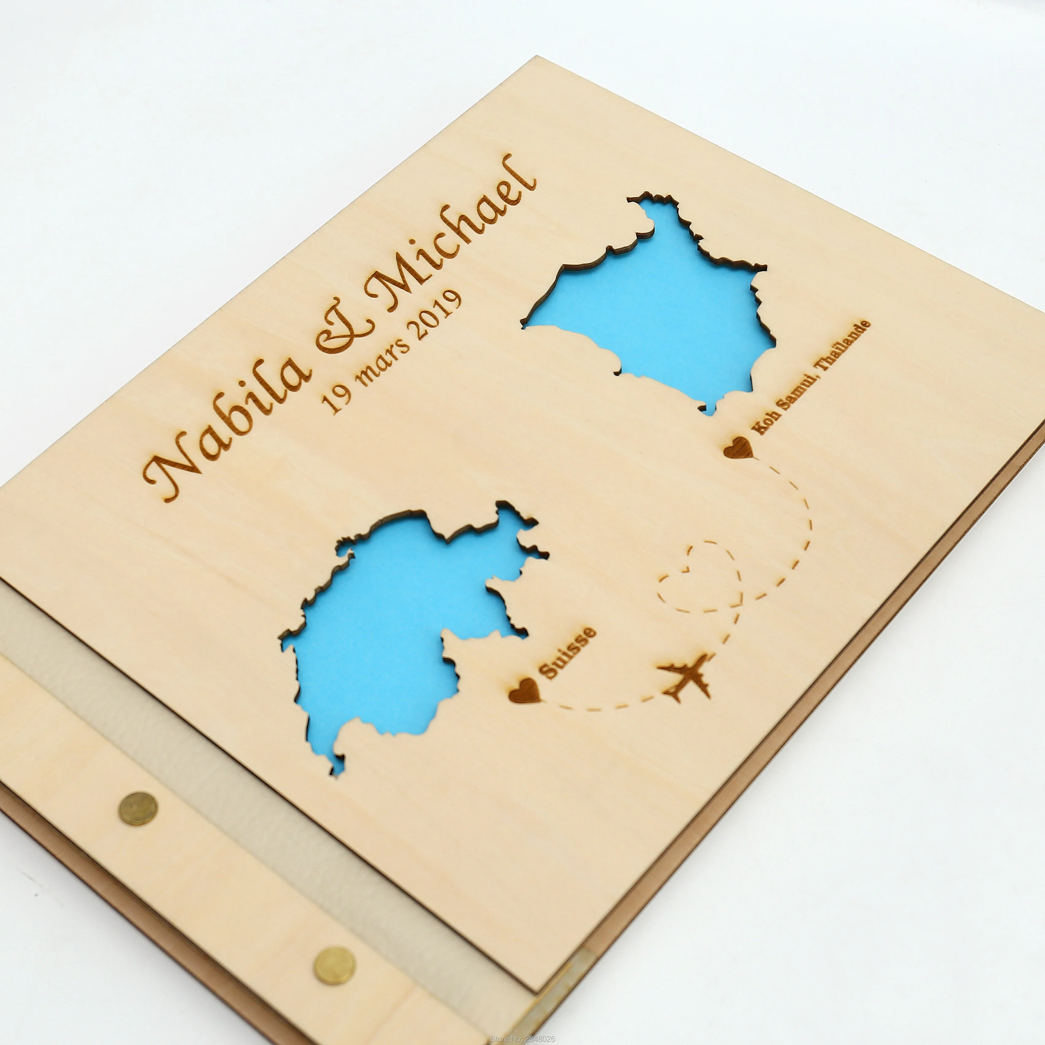 Rustic engraved wedding guestb - Custom Star Map recensione e prezzo
