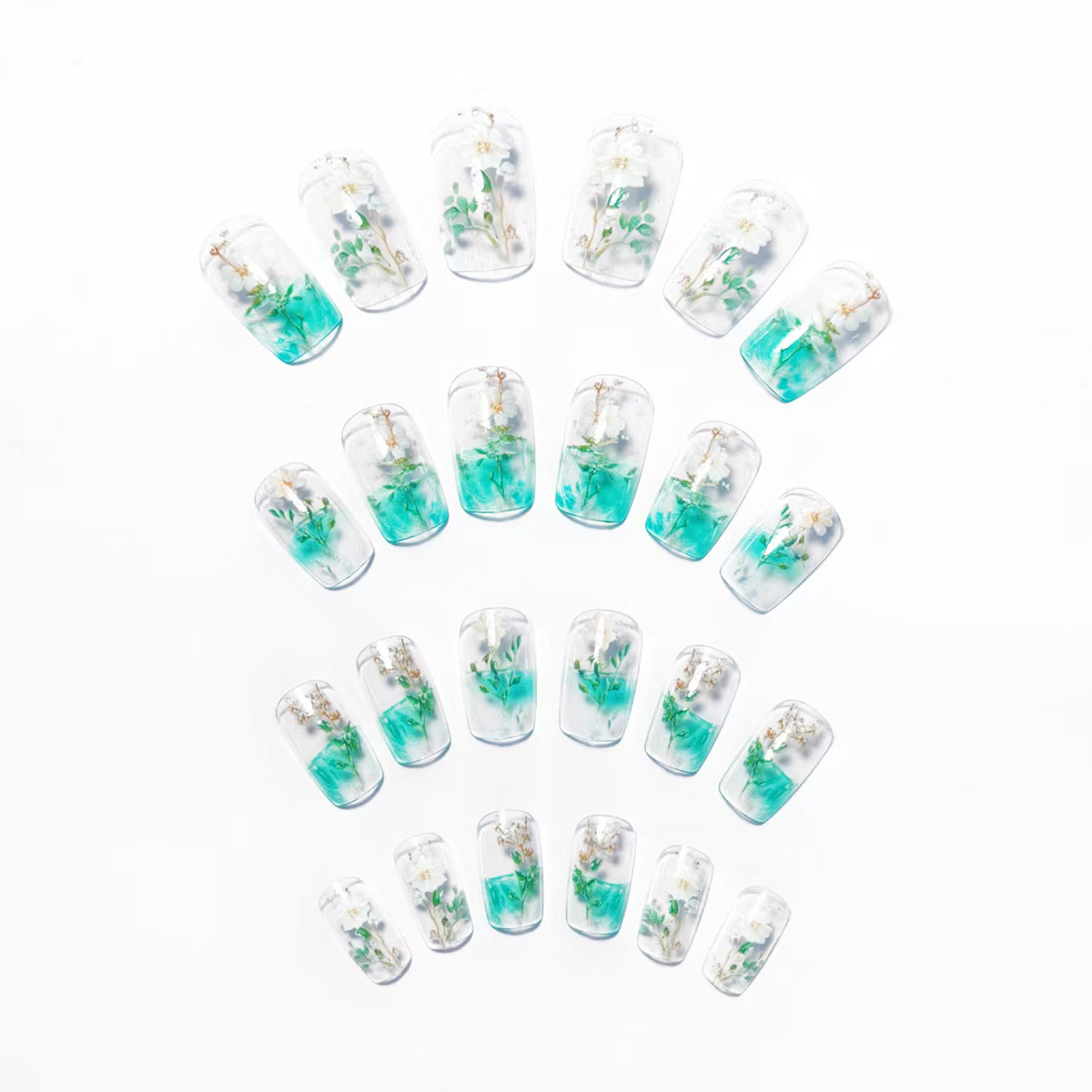 Medium fake nails for women gi - Pressed Flower Art recensione e prezzo