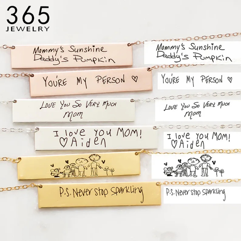 Custom Handwriting Name Bar Pe - Handwriting Necklace Bar recensione e prezzo
