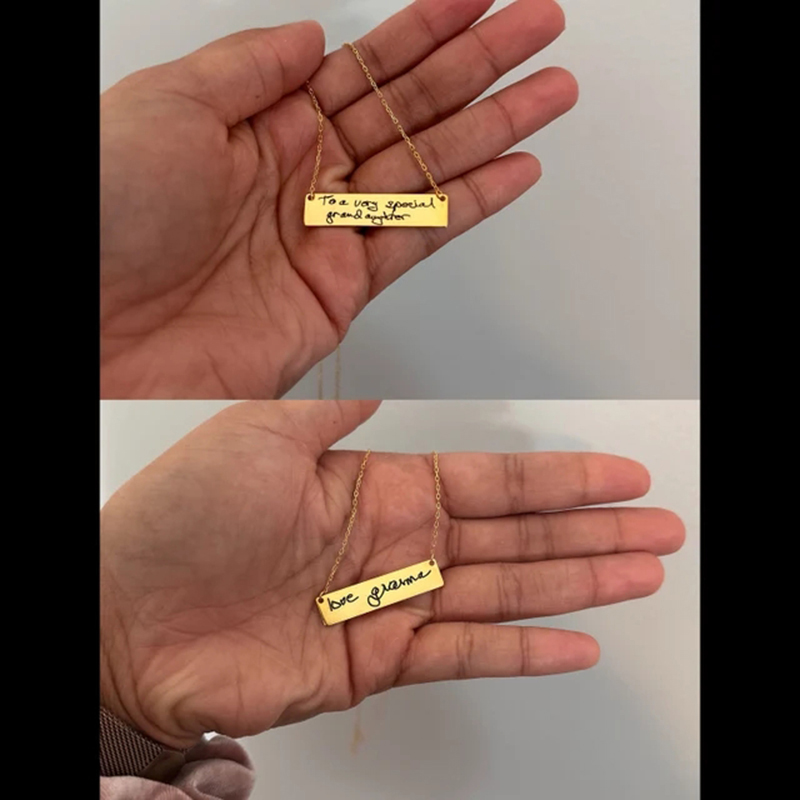 Custom Handwriting Name Bar Pe - Handwriting Necklace Bar recensione e prezzo