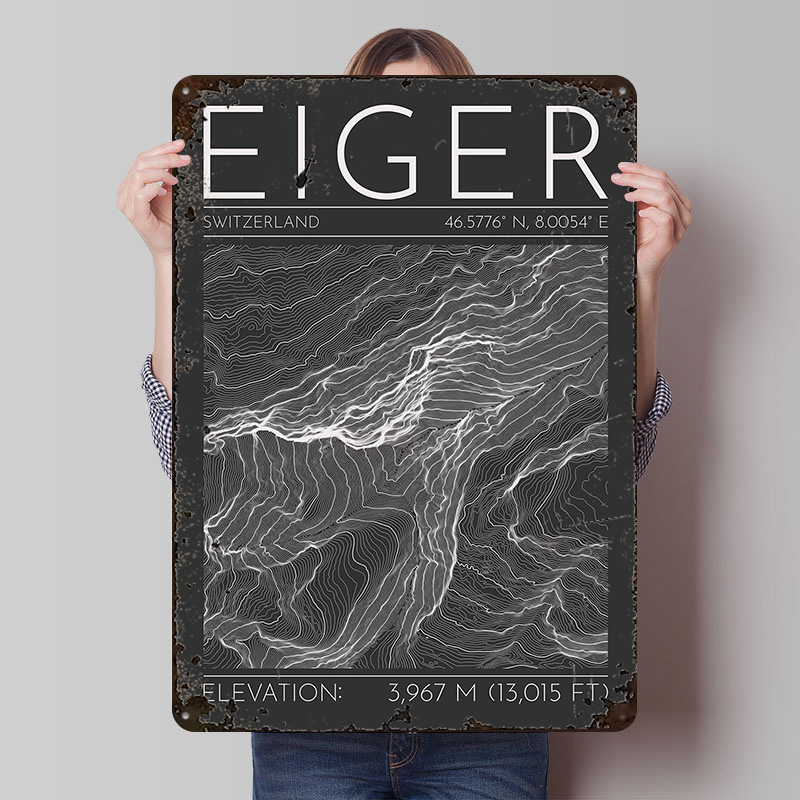 Eiger Mountain Topographic Con - Custom Map Poster recensione e prezzo