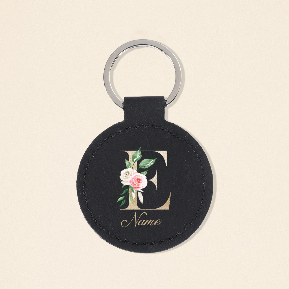 Personalized Initial with Name - Monogram Keychain Leather recensione e prezzo