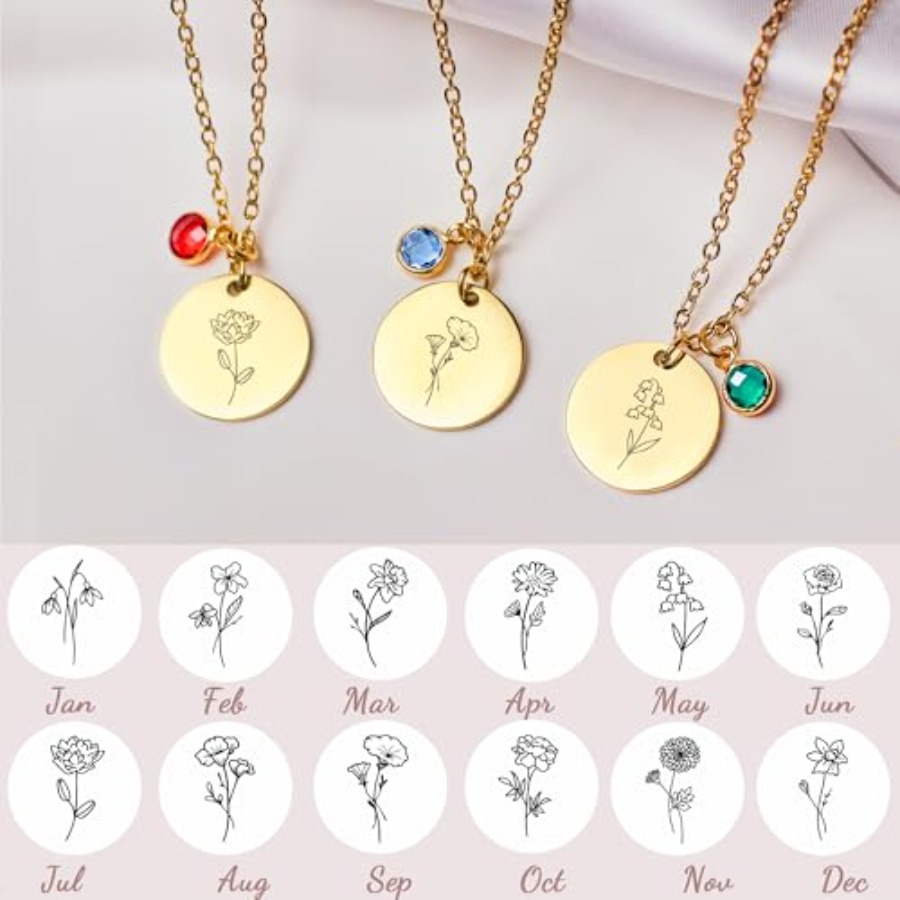 Birth Flower Necklaces for Wom - Birth Flower Necklace recensione e prezzo