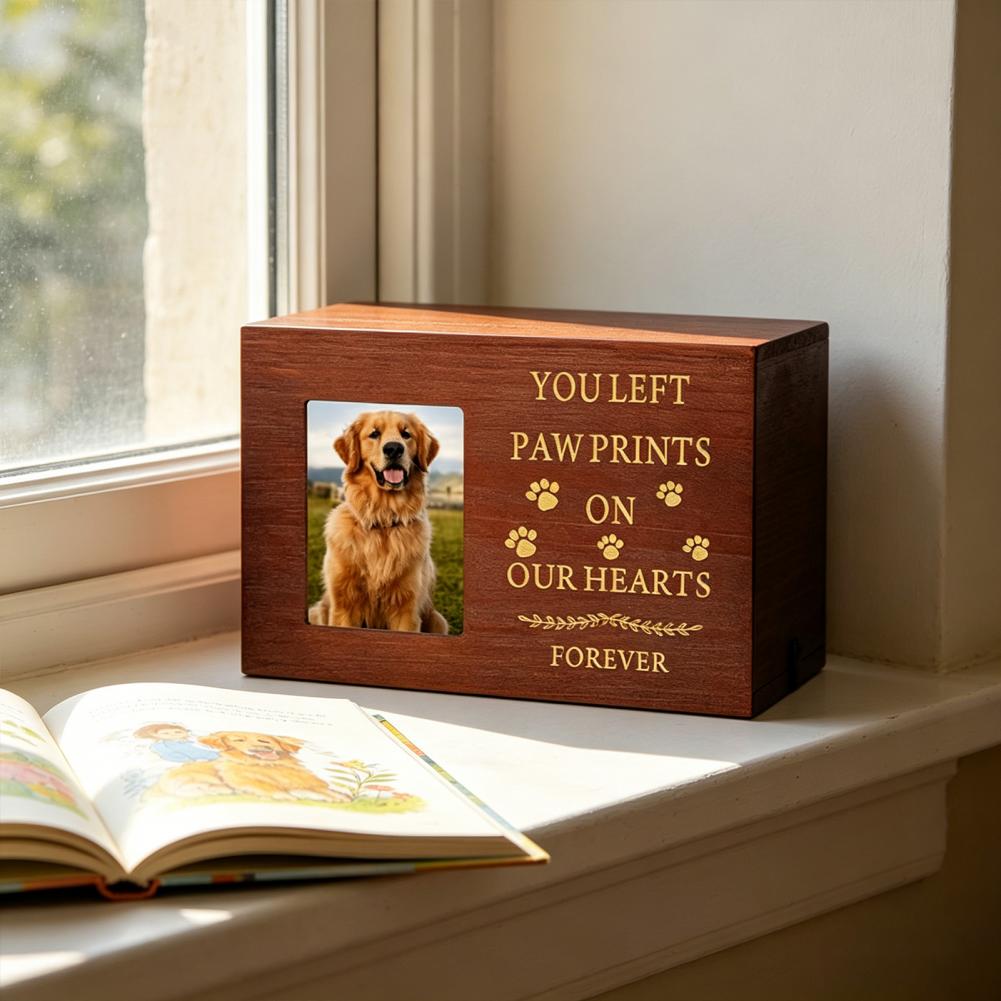 Wooden Pet Urn Solid Wood with - Engraved Wood Frame recensione e prezzo