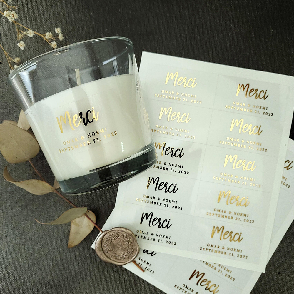 100pcs Custom Transparent Labe - Personalised Candle Label recensione e prezzo