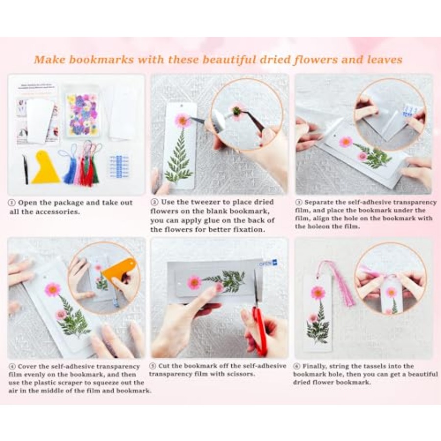 Cardstock Blank Bookmarks Set, - Dried Flower Bookmark recensione e prezzo