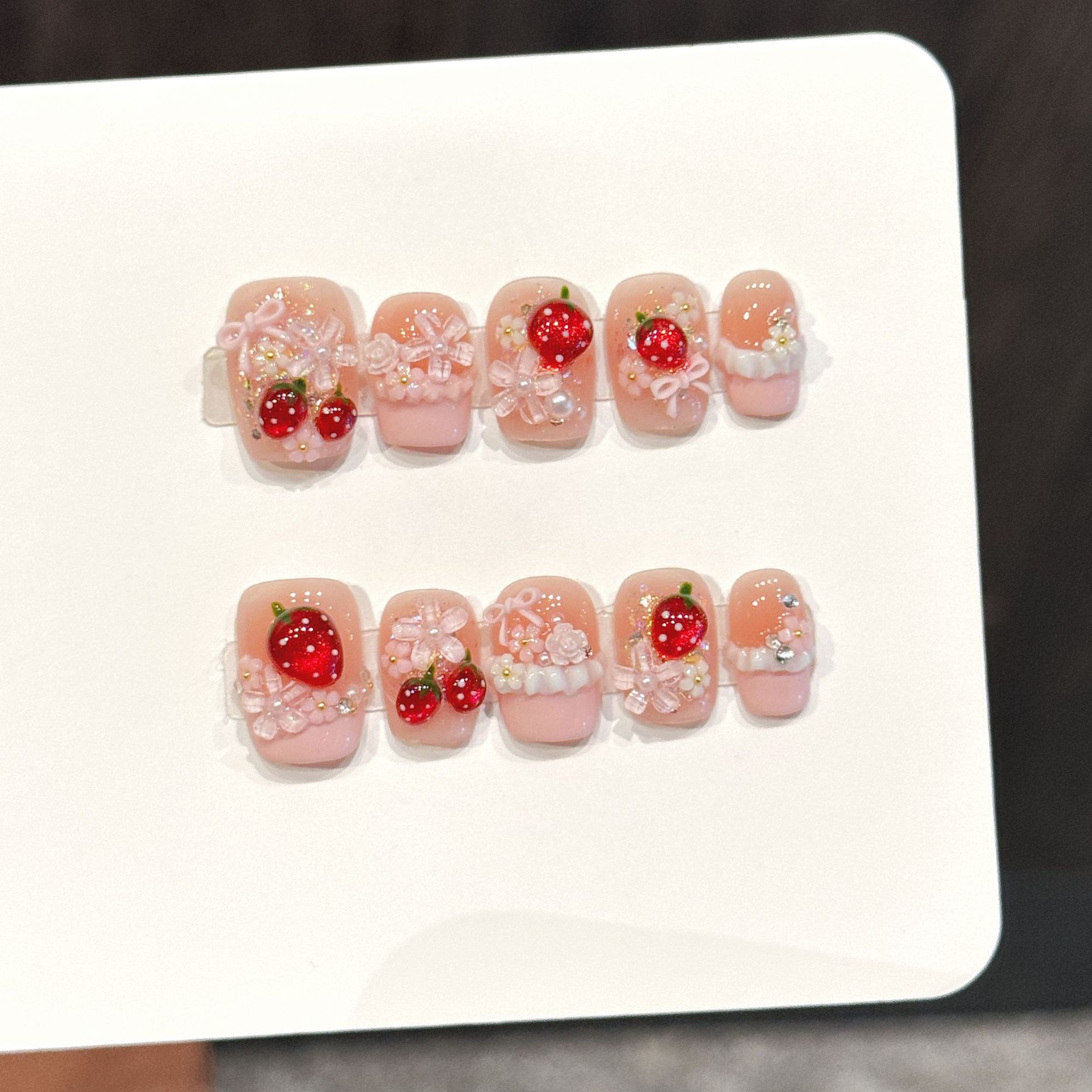 10pcs Cute Red Strawberry Pres - Pressed Flower Art recensione e prezzo