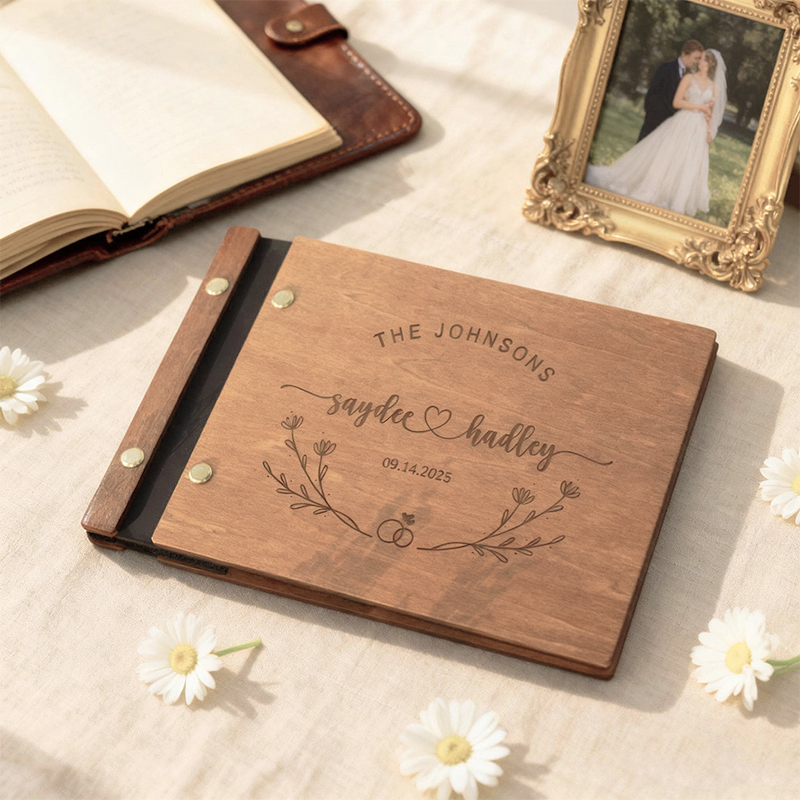 Personalized Wooden Wedding Gu - Custom Photo Book recensione e prezzo