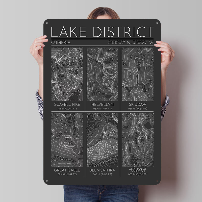 Lake District Mountains Topogr - Custom Map Poster recensione e prezzo