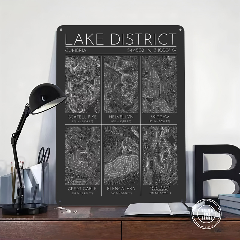 Lake District Mountains Topogr - Custom Map Poster recensione e prezzo