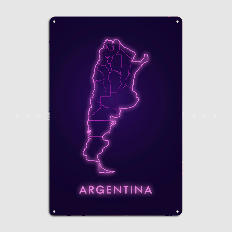 Argentina Neon Map Metal Sign  - Custom Map Poster recensione e prezzo
